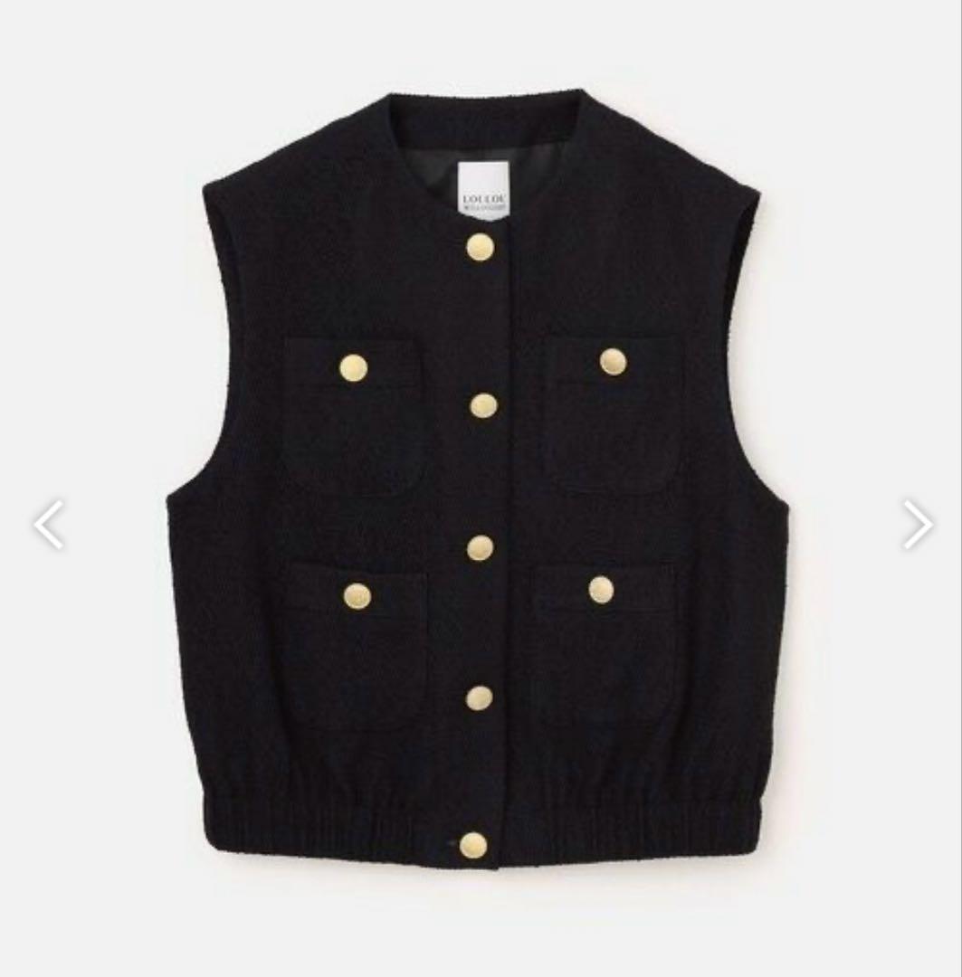 タグ付☆LOULOU WILLOUGHBY ブライトリングツイードジレ 金ボタン