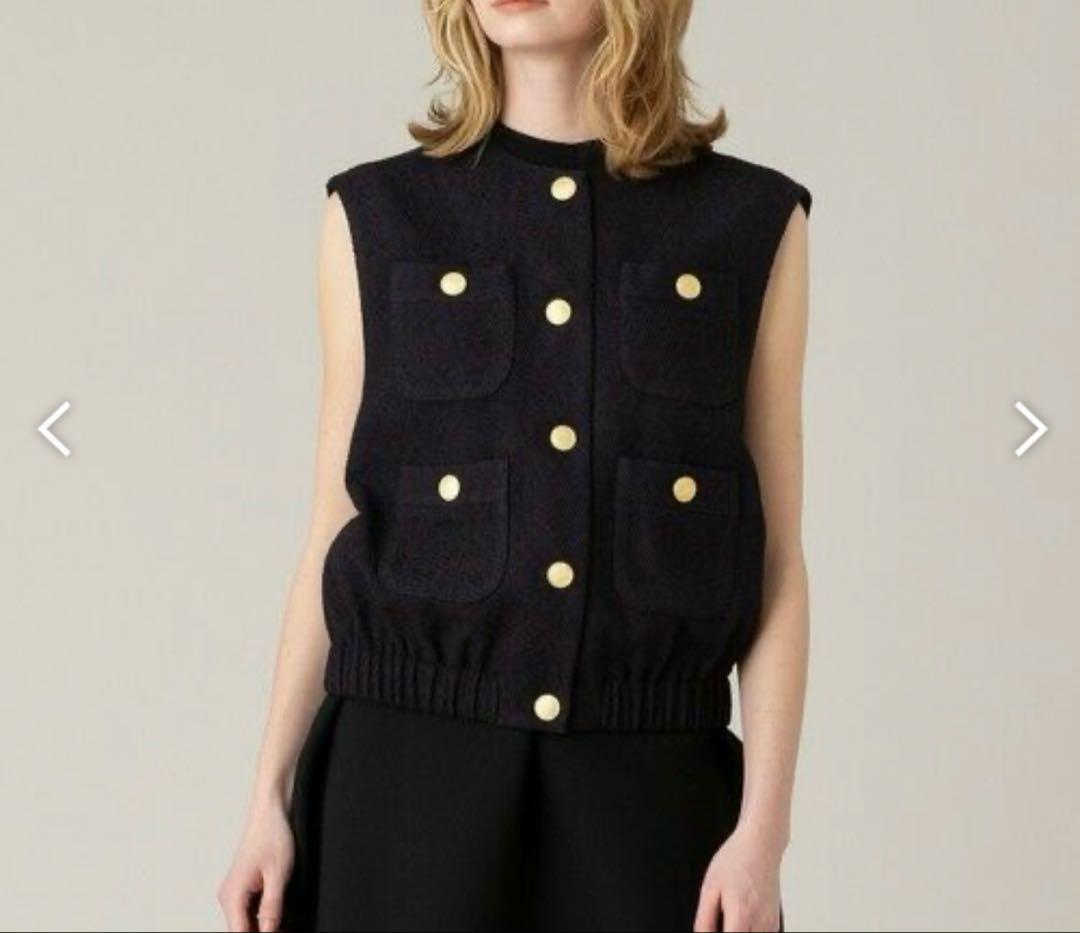 タグ付☆LOULOU WILLOUGHBY ブライトリングツイードジレ 金ボタン