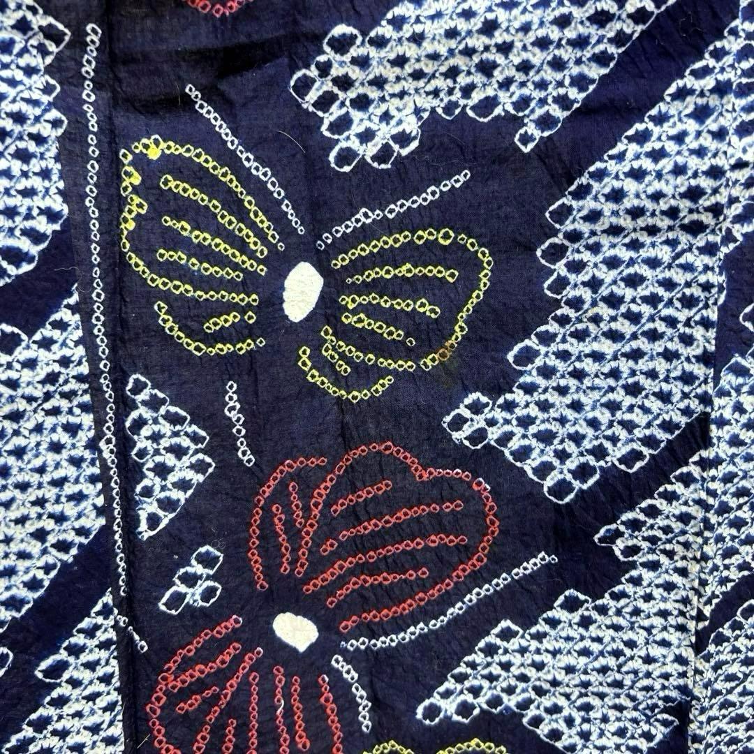 浴衣　有松鳴海絞り　蝶　流線　着物　055w