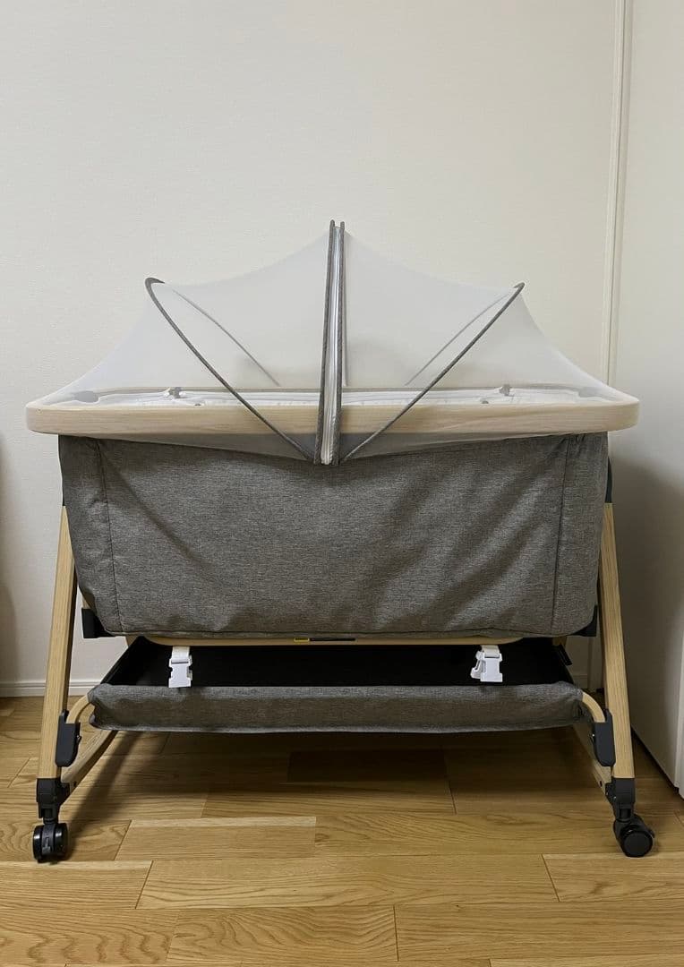 【PYKさん専用】説明書付き　HZDMJ ベビーベッド　グレー
