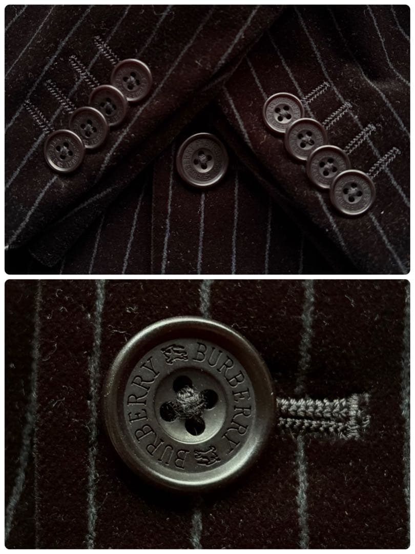 【極美品】バーバリーブラックレーベル テーラードジャケット ベロア 裏地総柄 黒