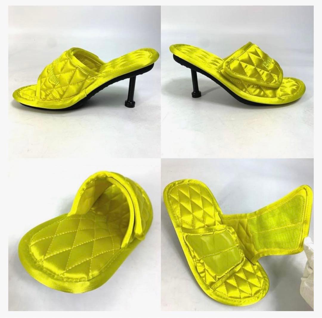 Balenciaga イエロー　キルティングミュール 箱付き