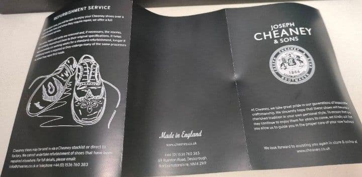 CHEANEY CAIRNGORM H クロムエクセル UK8 F 27cm