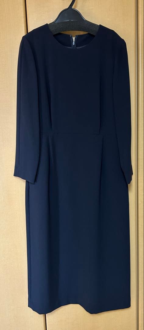 【未使用】ROPE セレモニーワンピース 38 M ネイビー ゆったりめ