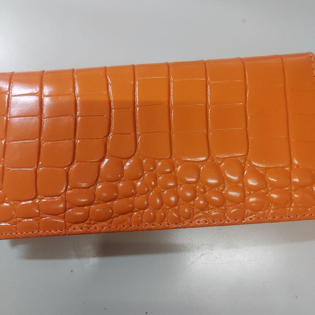 【限定】皇居長財布 クロコ型押し オレンジ　新品