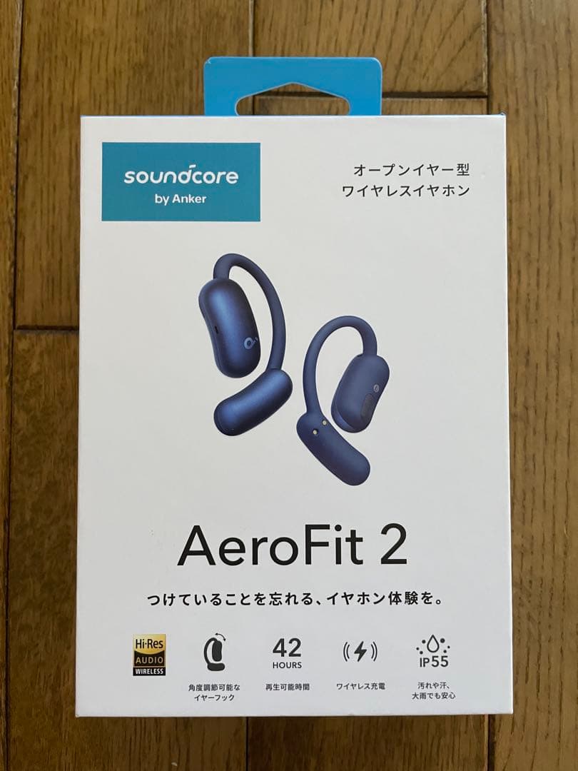 soundcore AeroFit 2 ワイヤレスイヤホン　ディープブルー