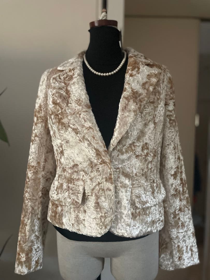 【極美品】ユキトリイ ベロアジャケット 入学式　ワンボタン