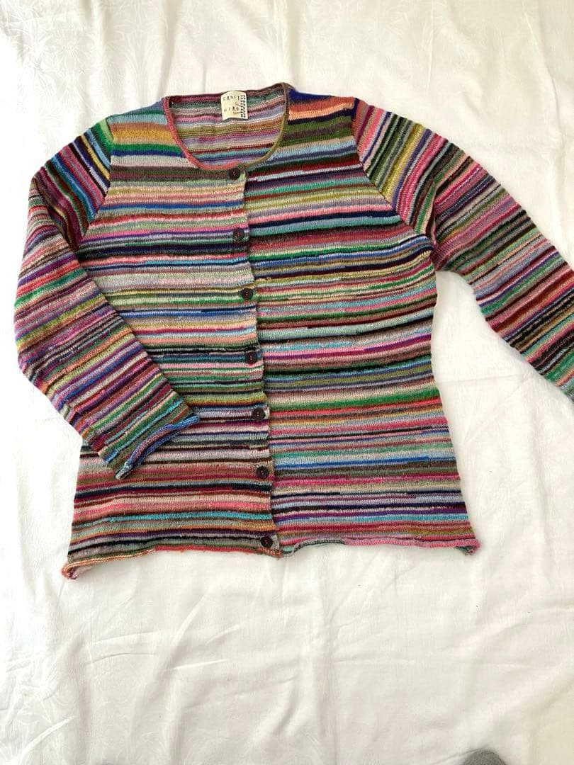 クラフトヒロ CRAFT HIRO ストライプ マルチ ニット カーディガン