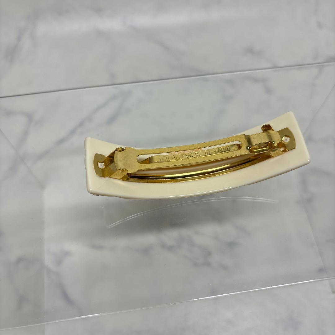 1105 アレクサンドルドゥパリ　バレッタ　ホワイト　傷,汚れあり.