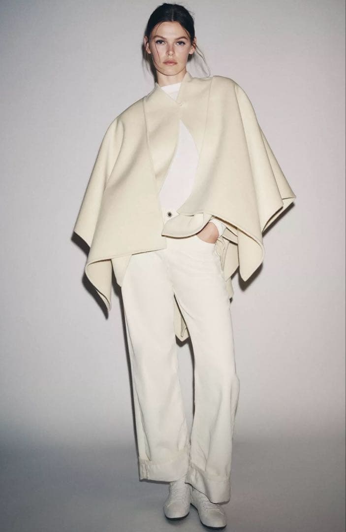 【ZARA】ZW COLLECTION ウールケープコート Sサイズ