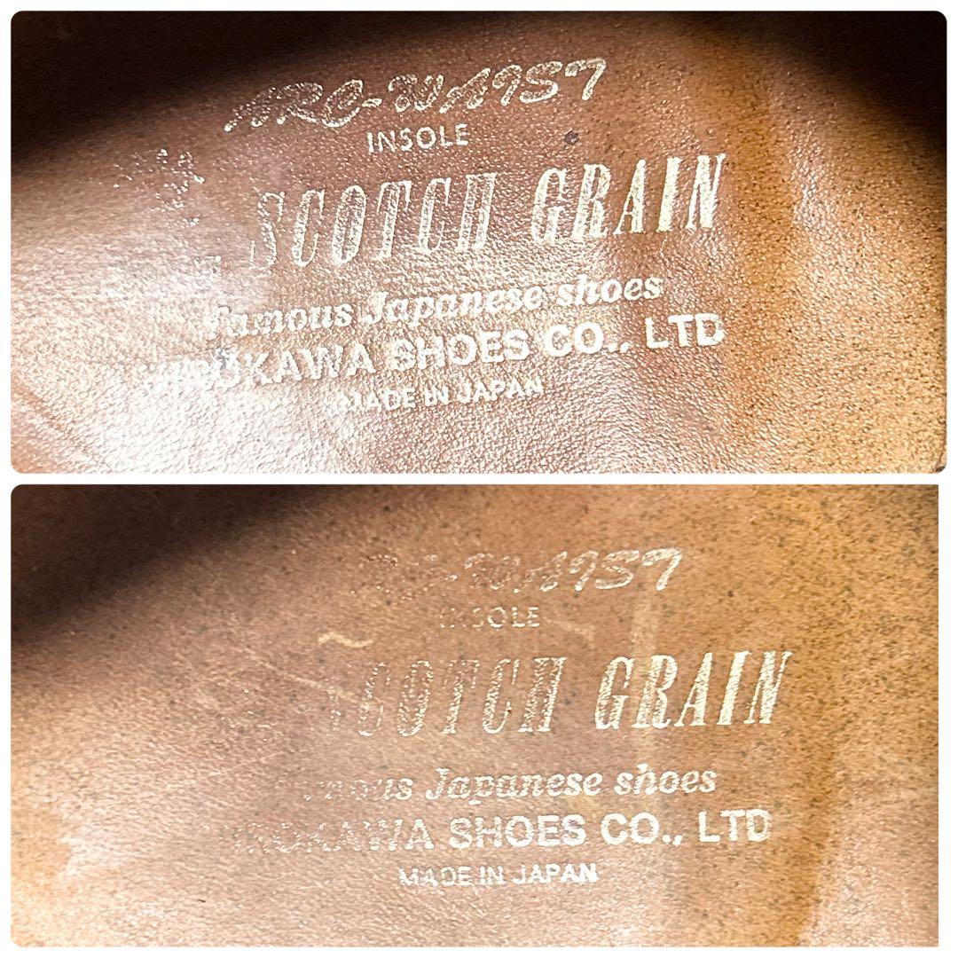 ✨良品✨SCOTCH GRAIN F-910ダブルモンク ブラウン レザー25㎝