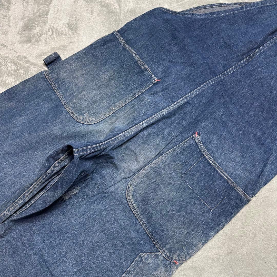 40s 大戦モデル デニムオーバーオール WARモデル 月桂樹ボタン WWⅡ