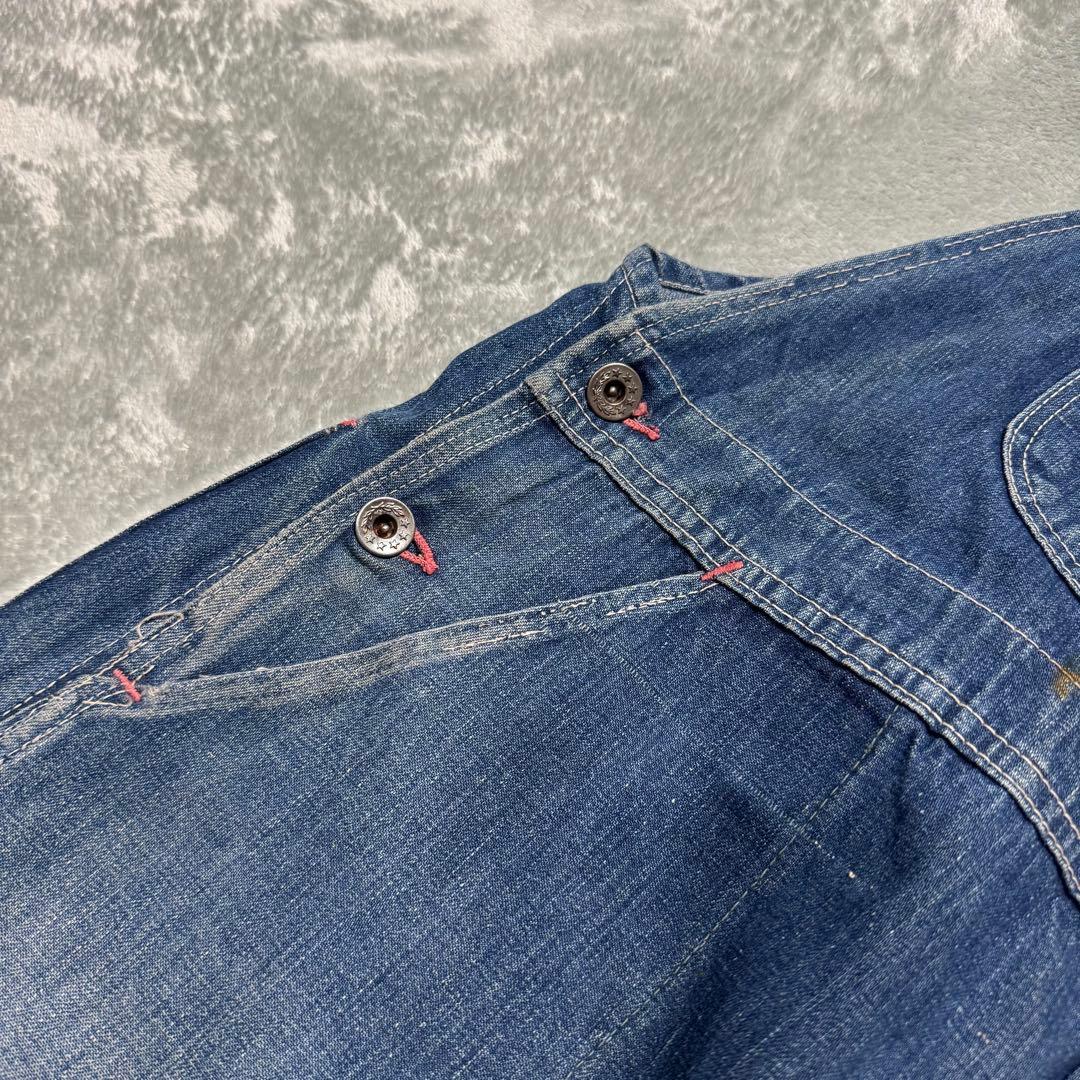 40s 大戦モデル デニムオーバーオール WARモデル 月桂樹ボタン WWⅡ