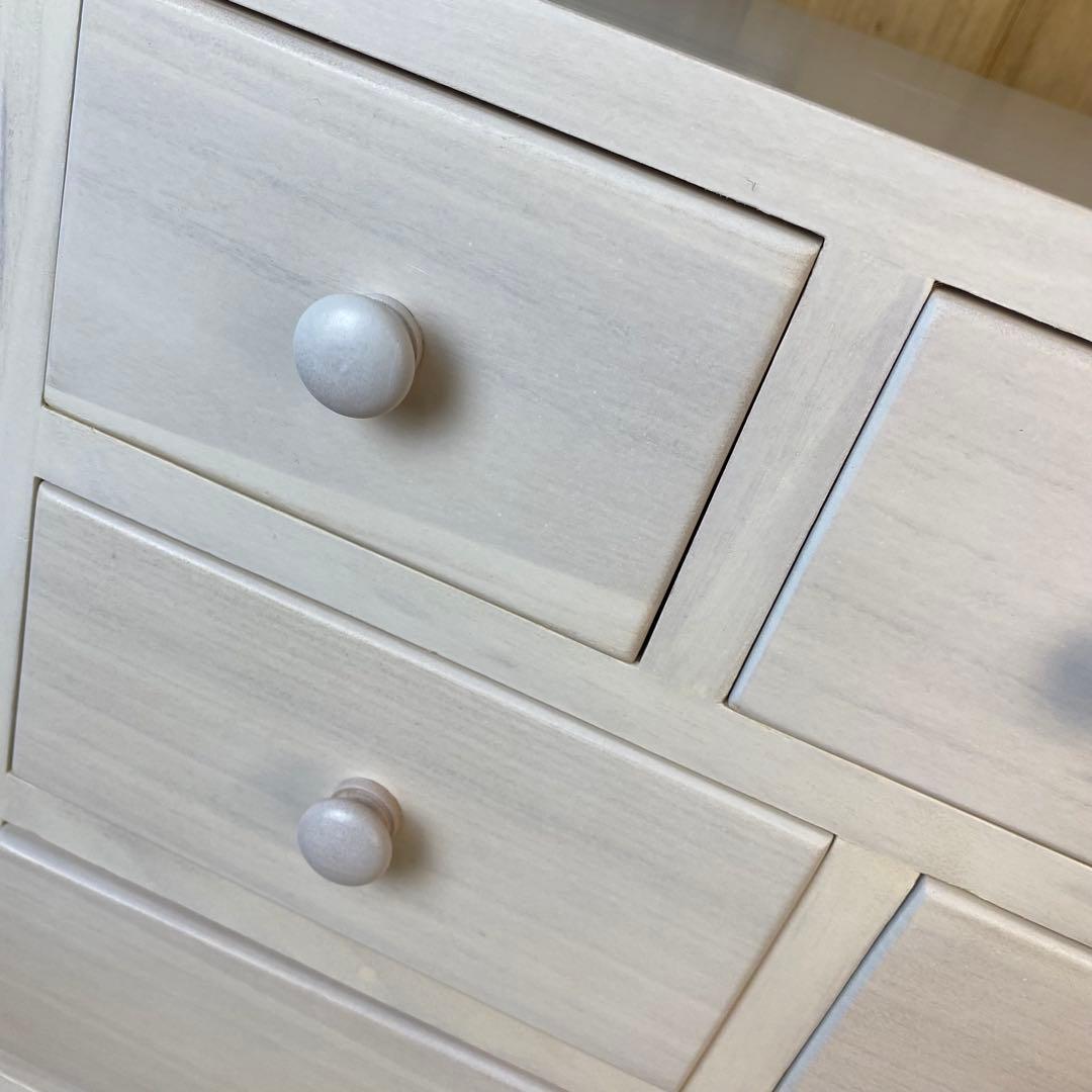 大幅値下げセール中！木製多引き出し桐チェストタンスCホワイト70㎝×41㎝横長