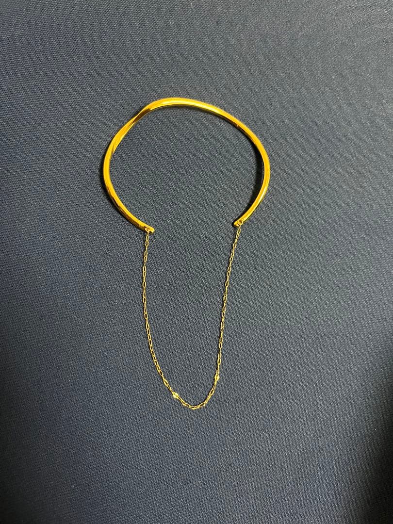 く*こ様 良品　ete ゴールドバングル チェーン付き