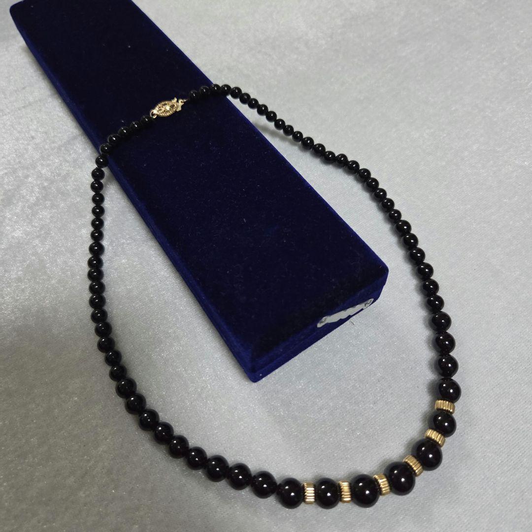 【美品】K14×オニキスネックレス ジュエリー