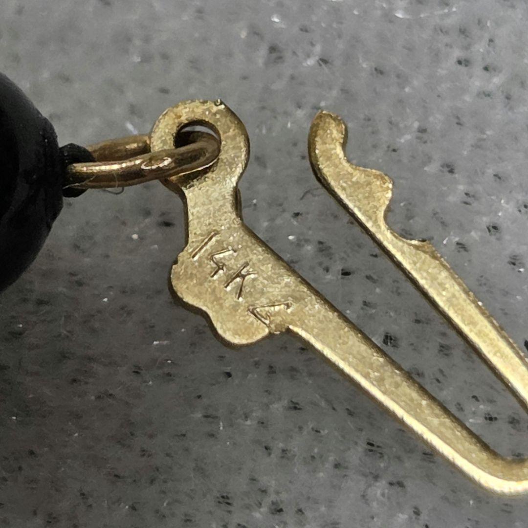 【美品】K14×オニキスネックレス ジュエリー