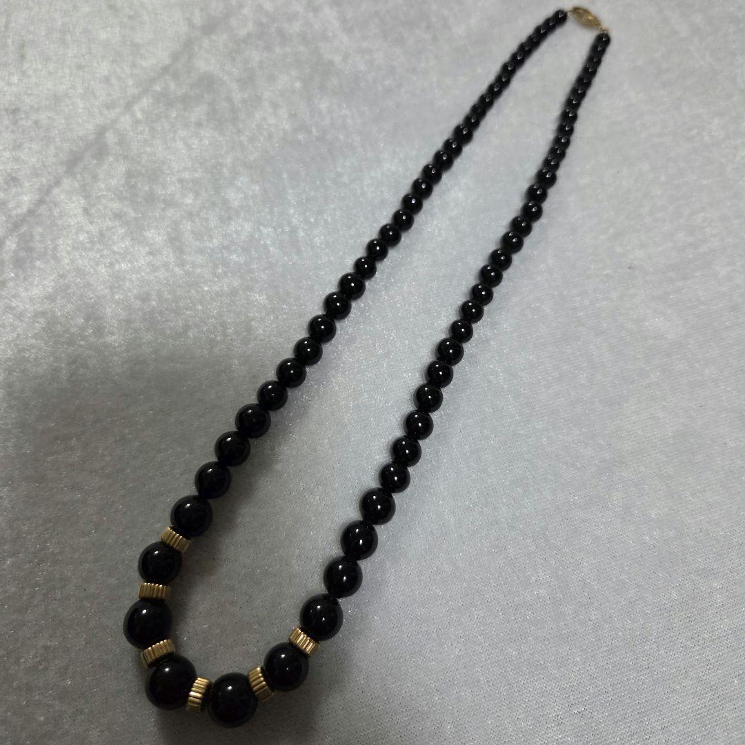 【美品】K14×オニキスネックレス ジュエリー