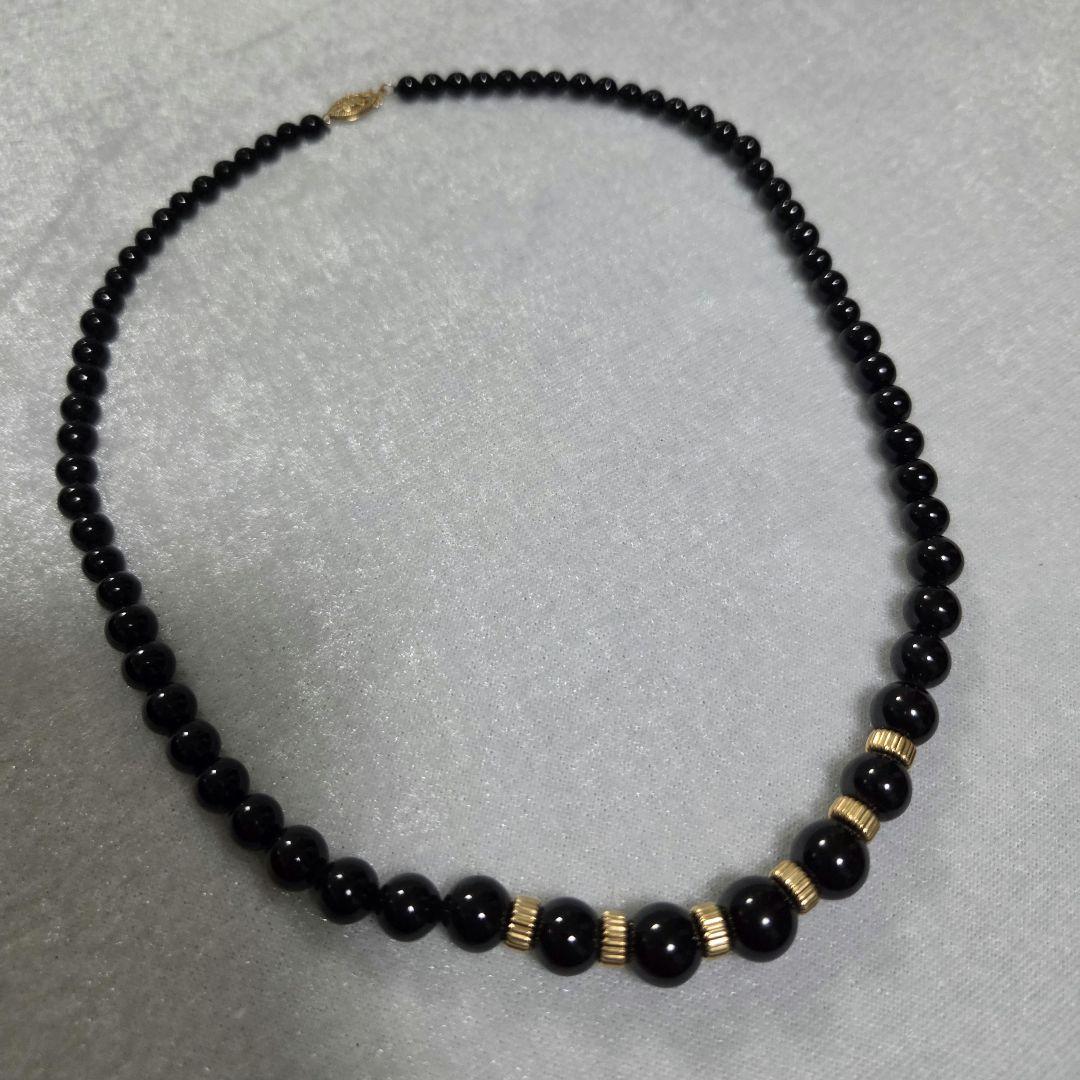 【美品】K14×オニキスネックレス ジュエリー