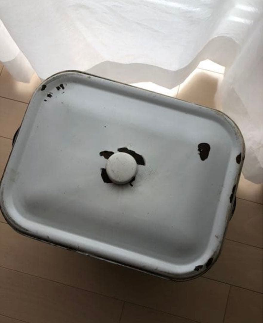 こぶぶ アンティーク　無地　ホーロー缶　希少