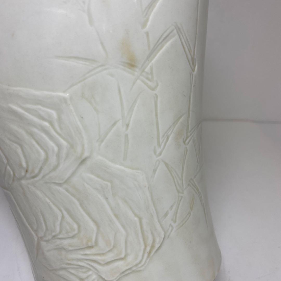 専用中国古玩　白磁花鳥図花瓶　高さ38㎝　東Y7-0210⑤タルサ