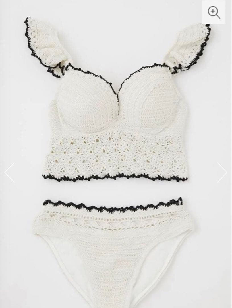 rienda フリルショルダークロシェワイヤーカップビキニ