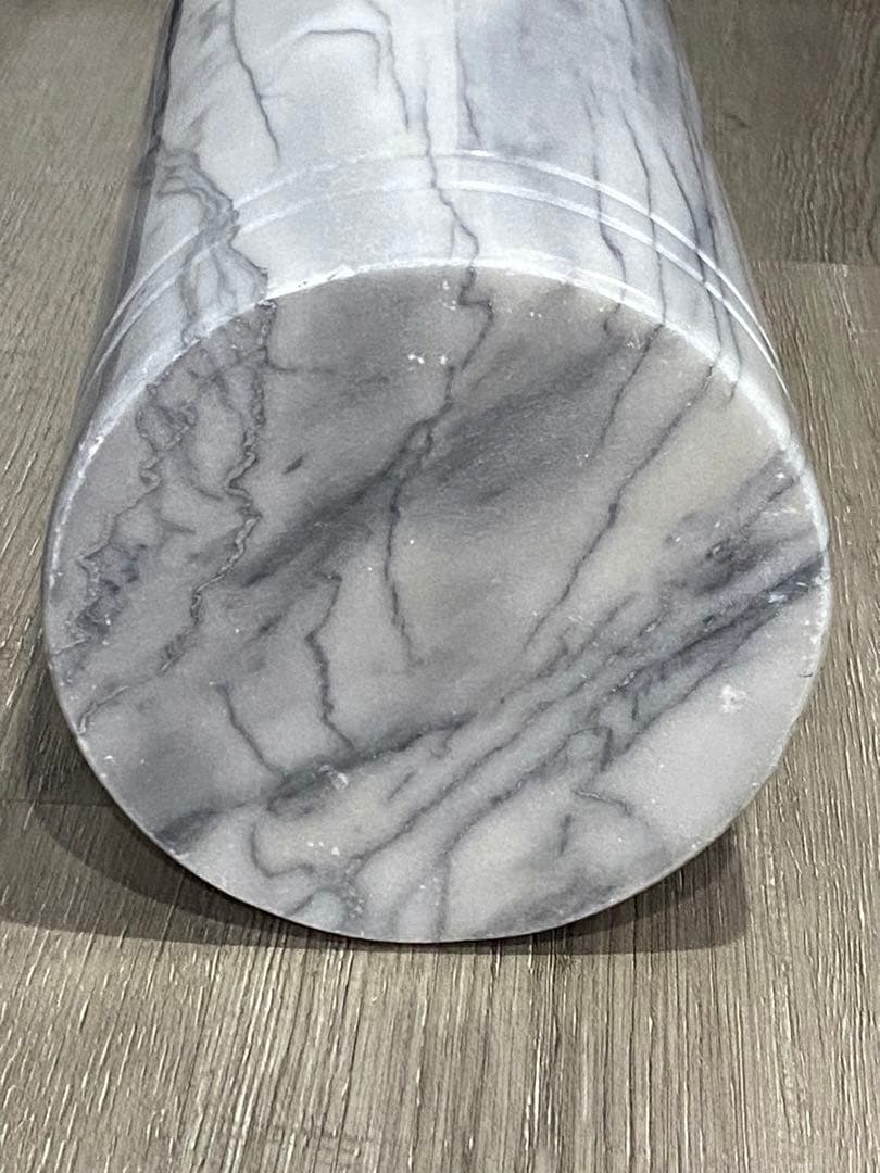 美品 大理石 傘立て 白/グレー マーブル柄 玄関装飾 アンブレラスタンド