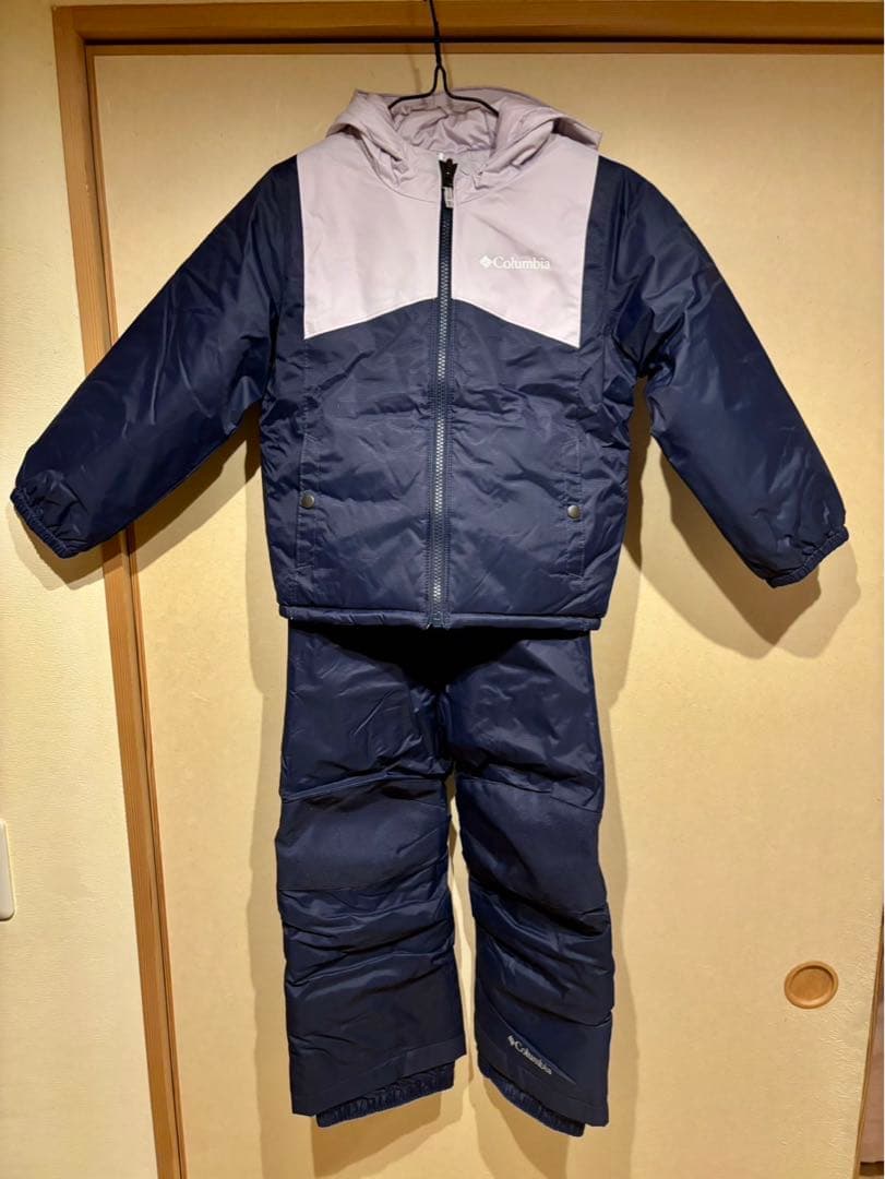 新品 Columbia 子ども用スキーウェア ネイビー/薄紫 XXS 110