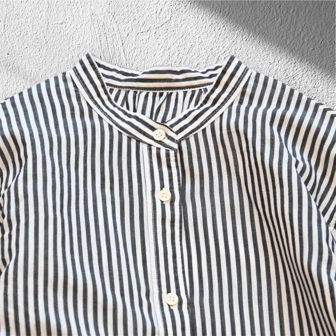 【未使用級】スピックアンドスパン コットン シルク ギャザー シャツ シルク