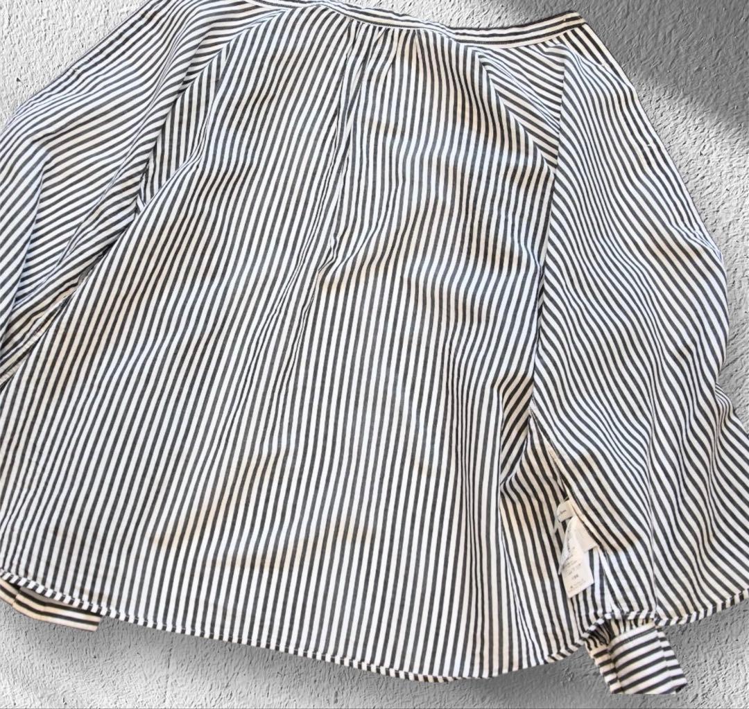 【未使用級】スピックアンドスパン コットン シルク ギャザー シャツ シルク