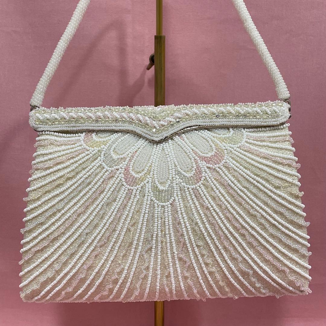 希少　貴重　はしもと　ビーズバッグ　ハンドバッグ　ガラスビーズ　FB-408共