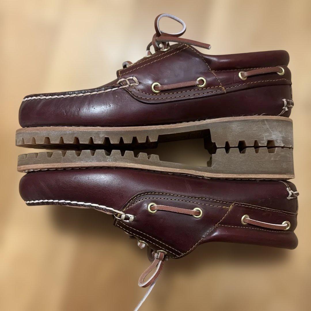 Timberland クラシックラグ 3アイ モカシン バーガンディ 26.5