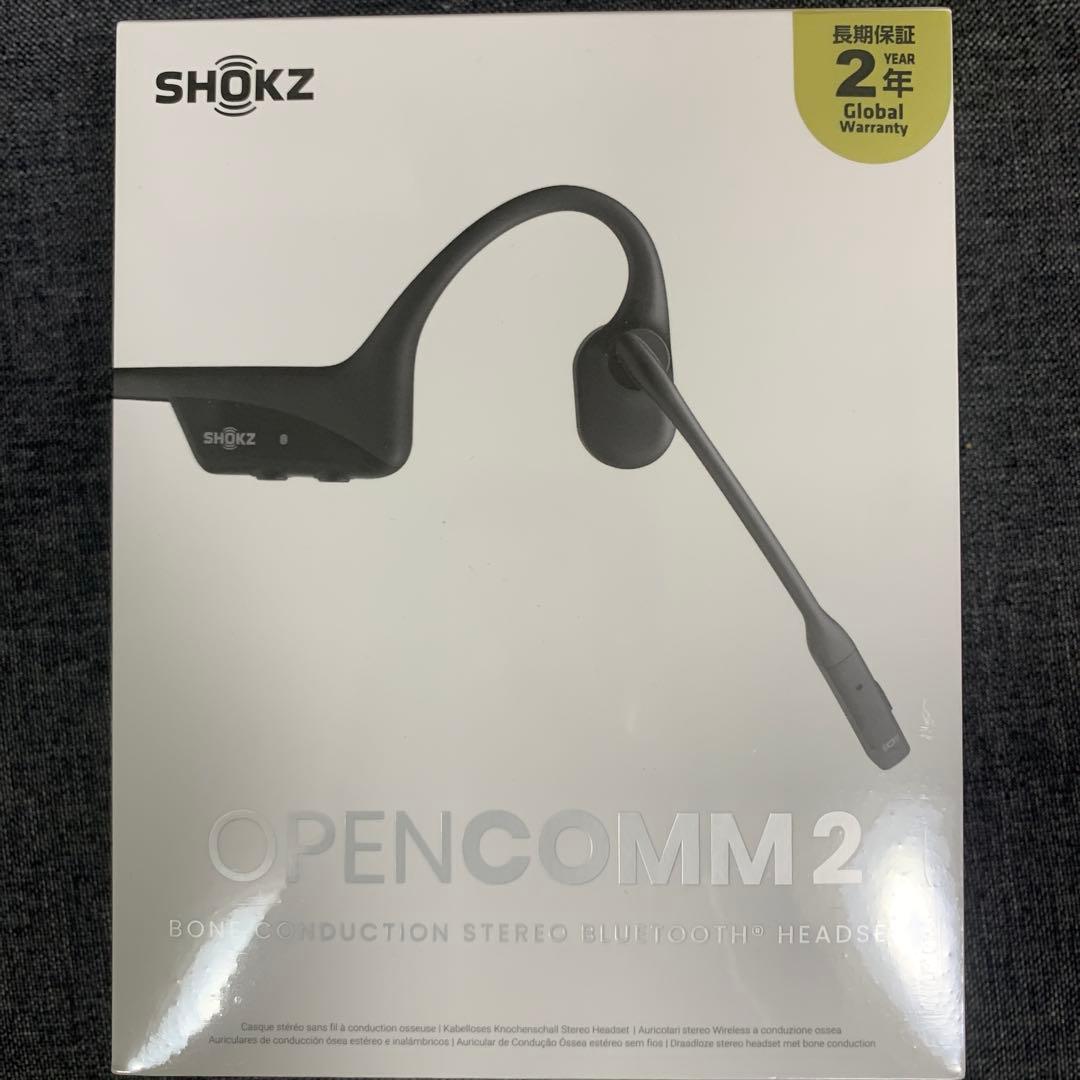 SHOKZ OpenComm 2 骨伝導イヤホン ブラック