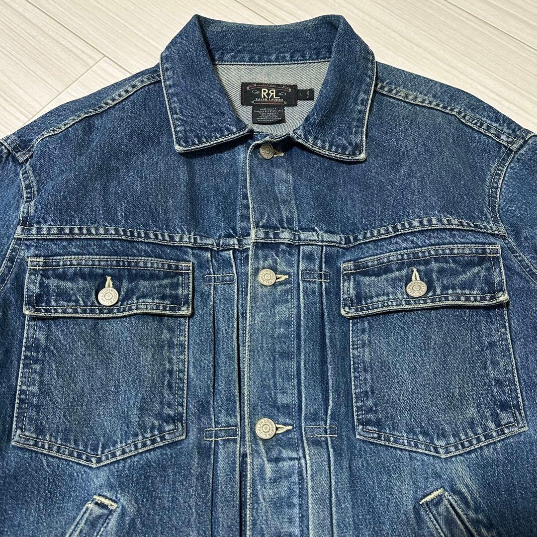 ユ*ケ様 90s 希少 RRL 三つ星 デニムジャケット L ラルフローレン