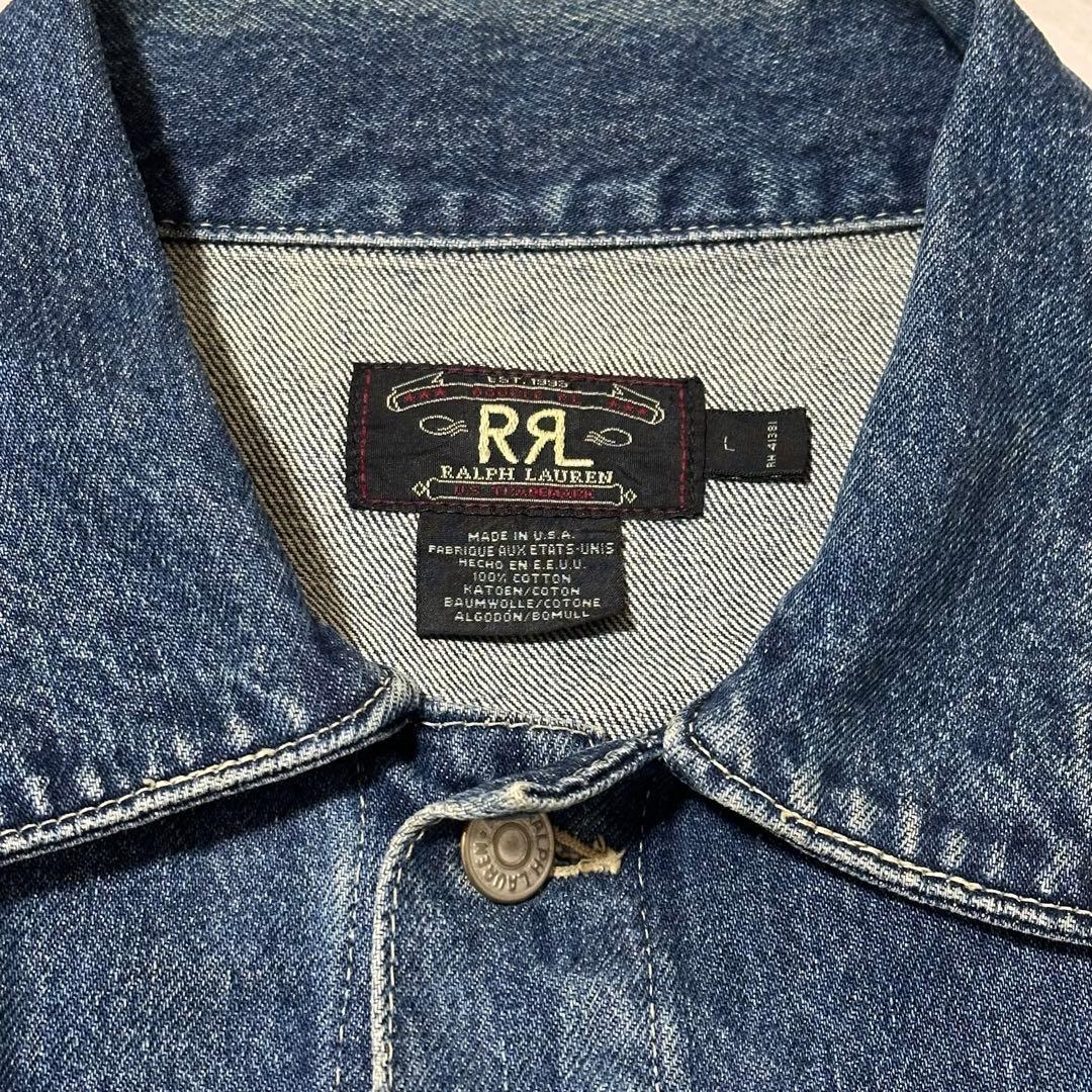 ユ*ケ様 90s 希少 RRL 三つ星 デニムジャケット L ラルフローレン