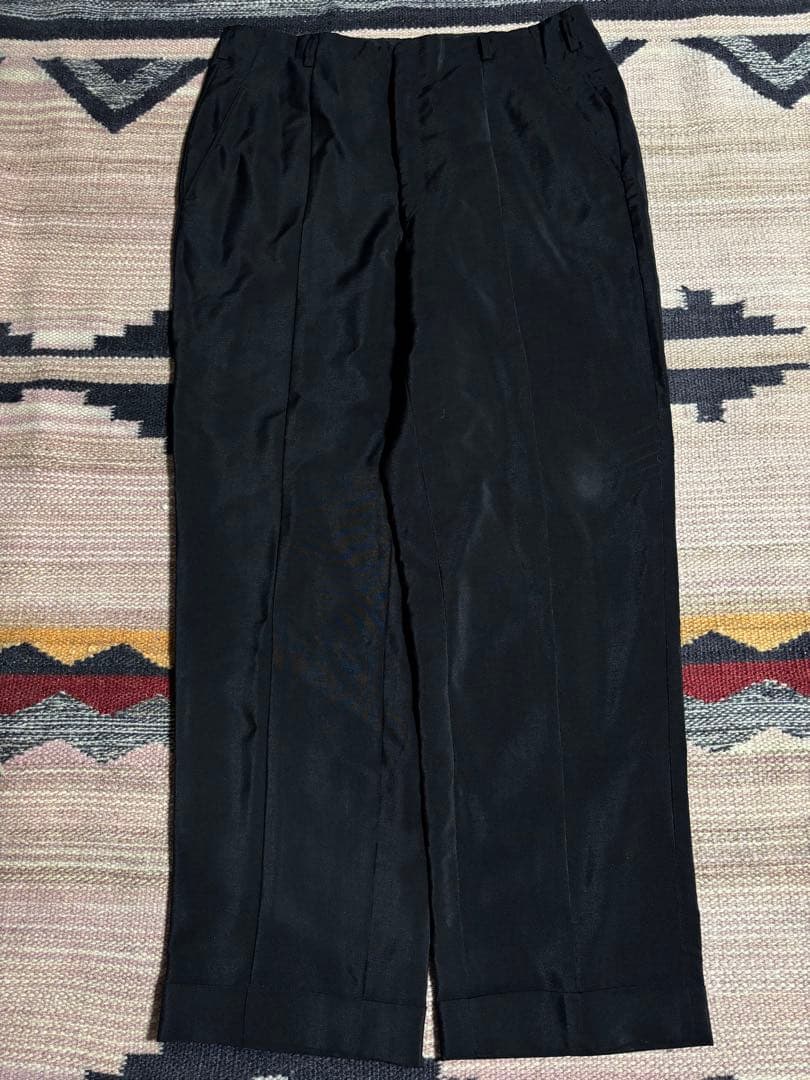 50s 60s レーヨンスラックス　シルク　ヴィンテージ　ブラック　ギャバスラ