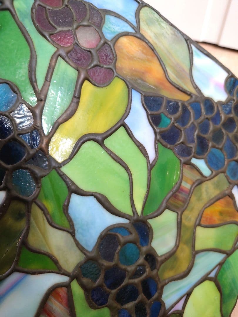 ステンドグラス　葡萄　電傘(ランプシェード)　46cm×42cm