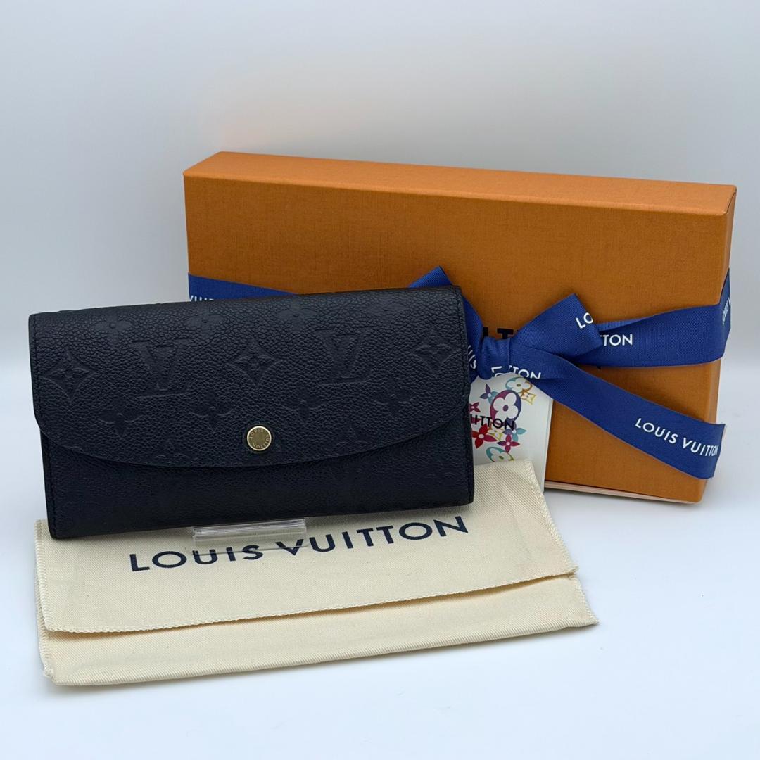 美品 ルイヴィトン アンプラント ポルトフォイユ エミリー 長財布 ブラック