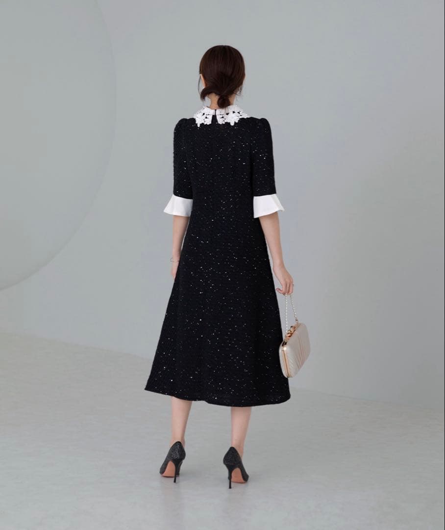 Leja 花柄レース スパンコール ドレス