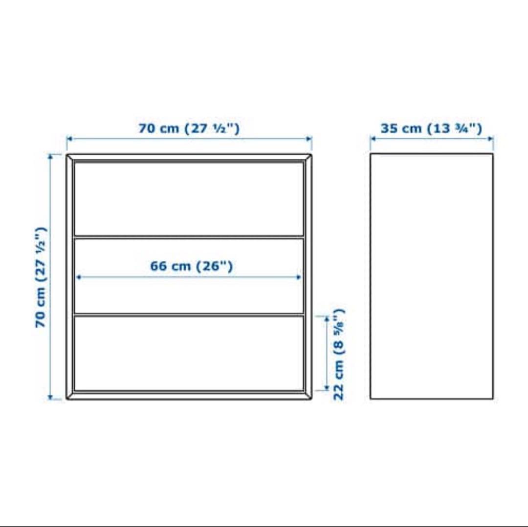 イケア エーケト 3段 引き出し 白
