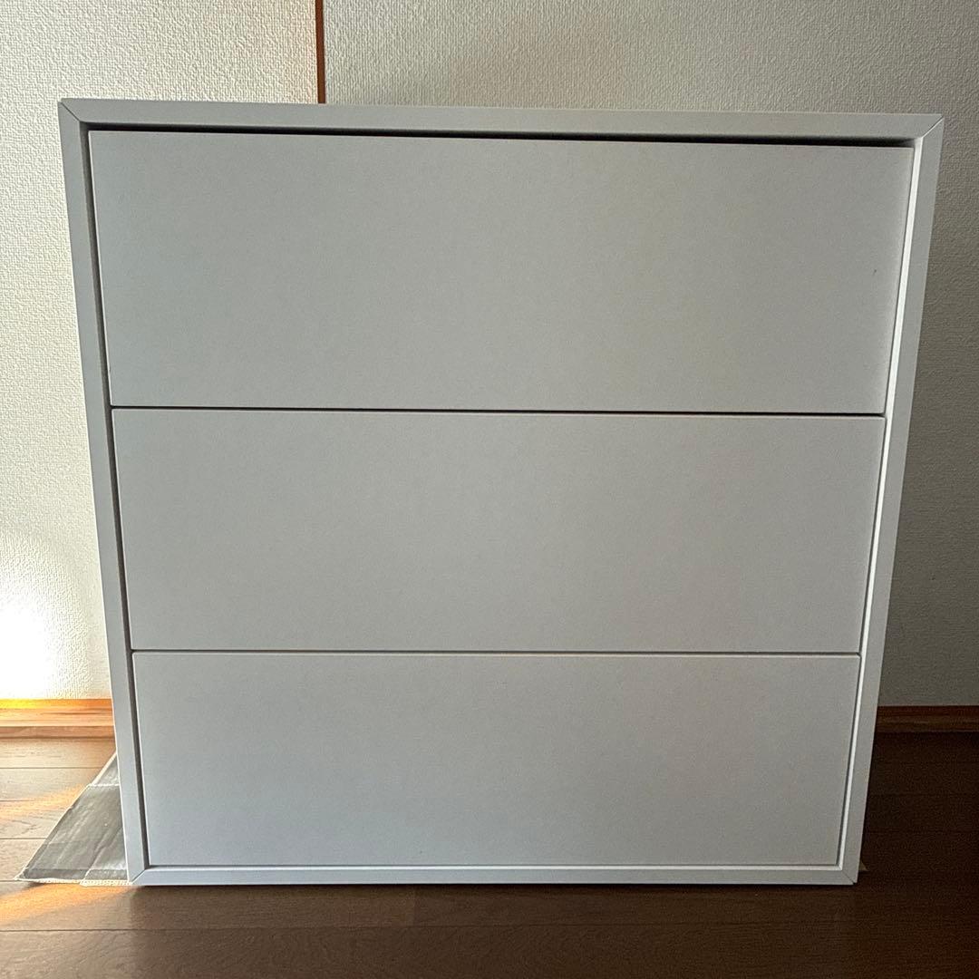 イケア エーケト 3段 引き出し 白