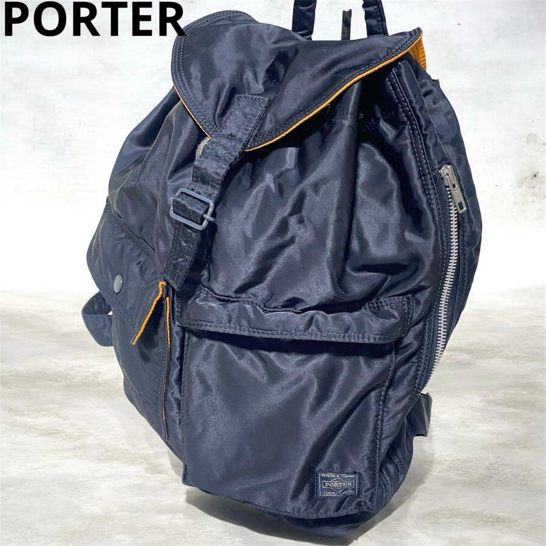 極美品 ポーター タンカー バックパック リュック A4 通勤 大容量 巾着 黒