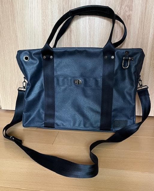 美品 森野帆布 KAWANISHI ボストンバッグ SF-0551 A4 紺色