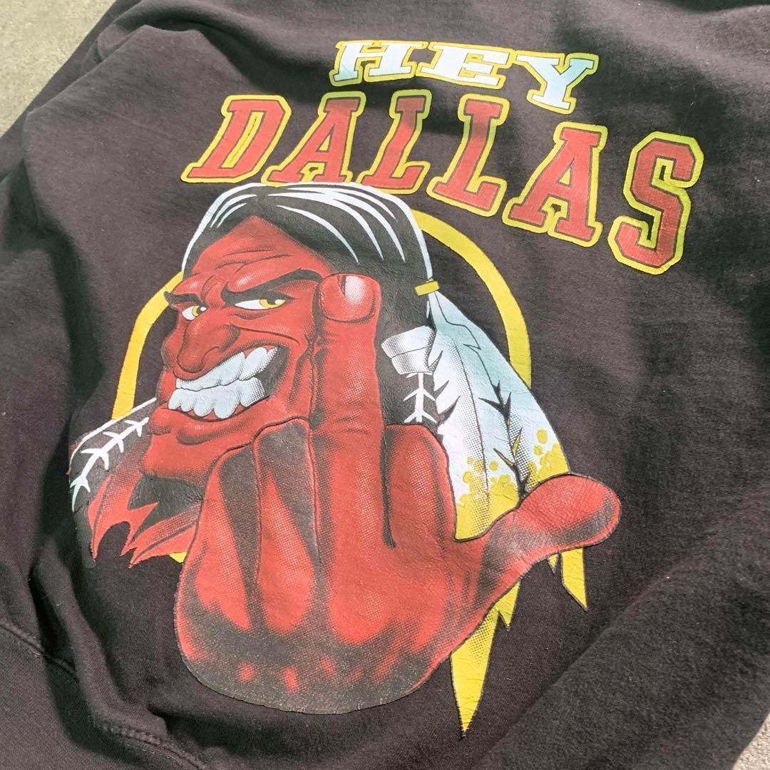 6AS2【SAAD】スウェット　パーカー　インディアンプリント　黒　古着used