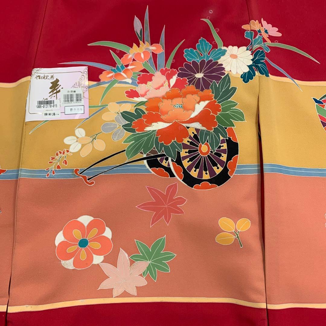 最高級新品正絹産着京友禅手描き美術、特撰盛本金、祝い四季花車古典上品遊び道具文