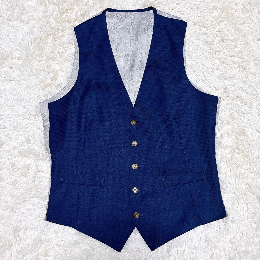 美品 GINZA Global Style COMFORT 3ピース スーツ 紺