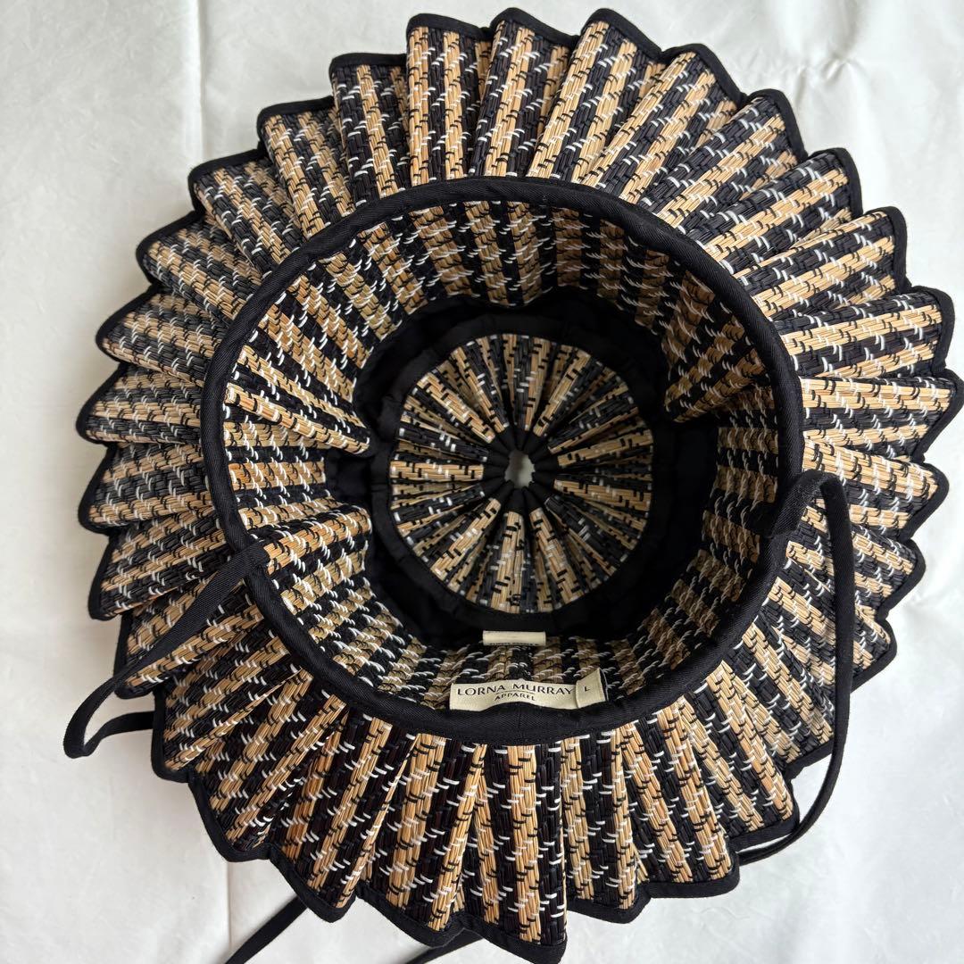 ローナマーレイLORNA MURRAY大人【Ｌ】つば広麦わら帽子 折畳ハット