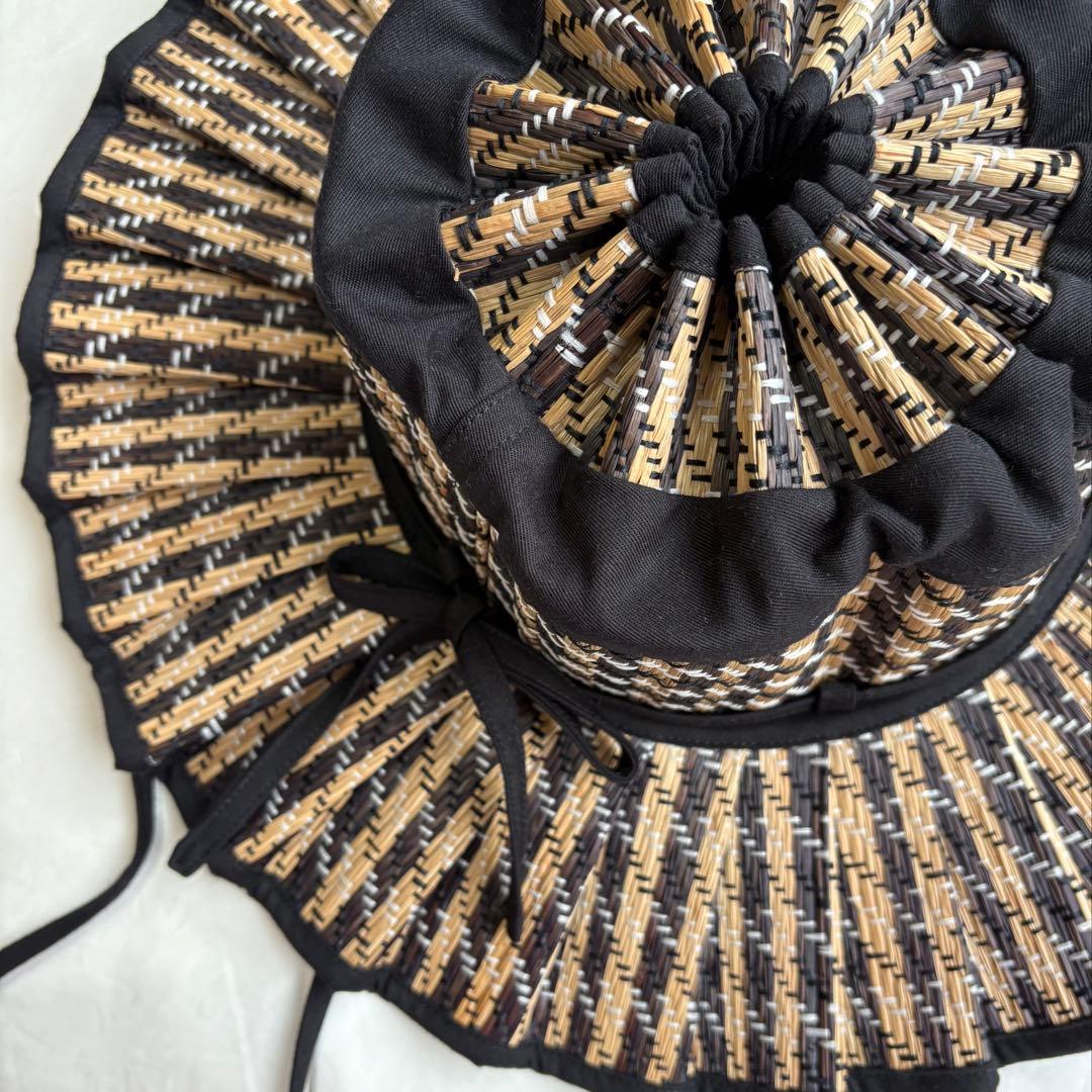 ローナマーレイLORNA MURRAY大人【Ｌ】つば広麦わら帽子 折畳ハット