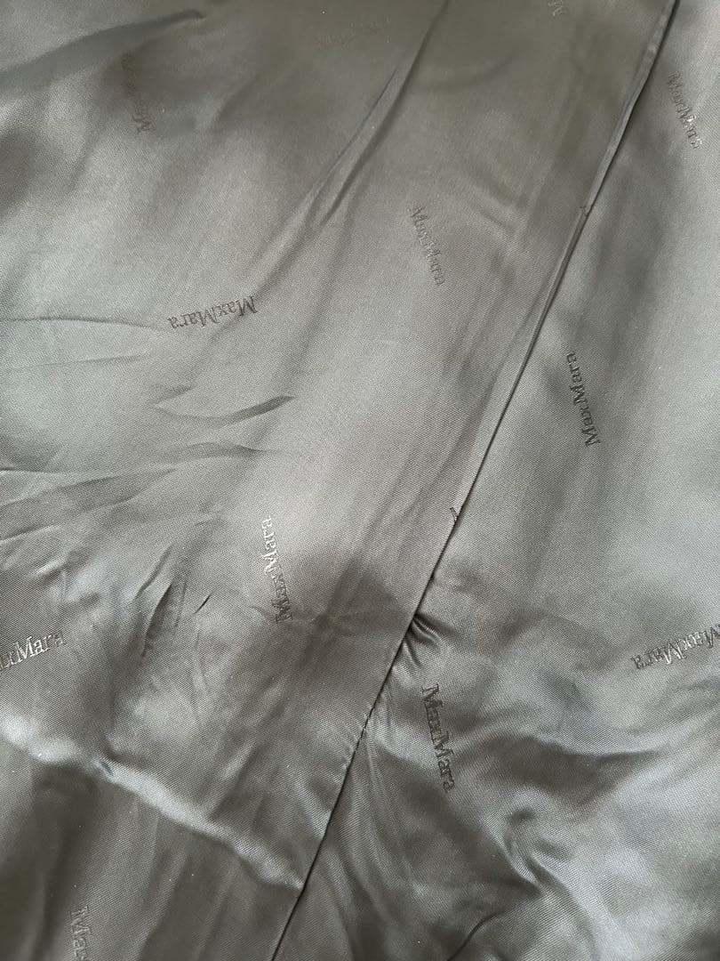 MaxMara マックスマーラ カシミヤ混 ウールコート 1枚袖 Aライン 紺色