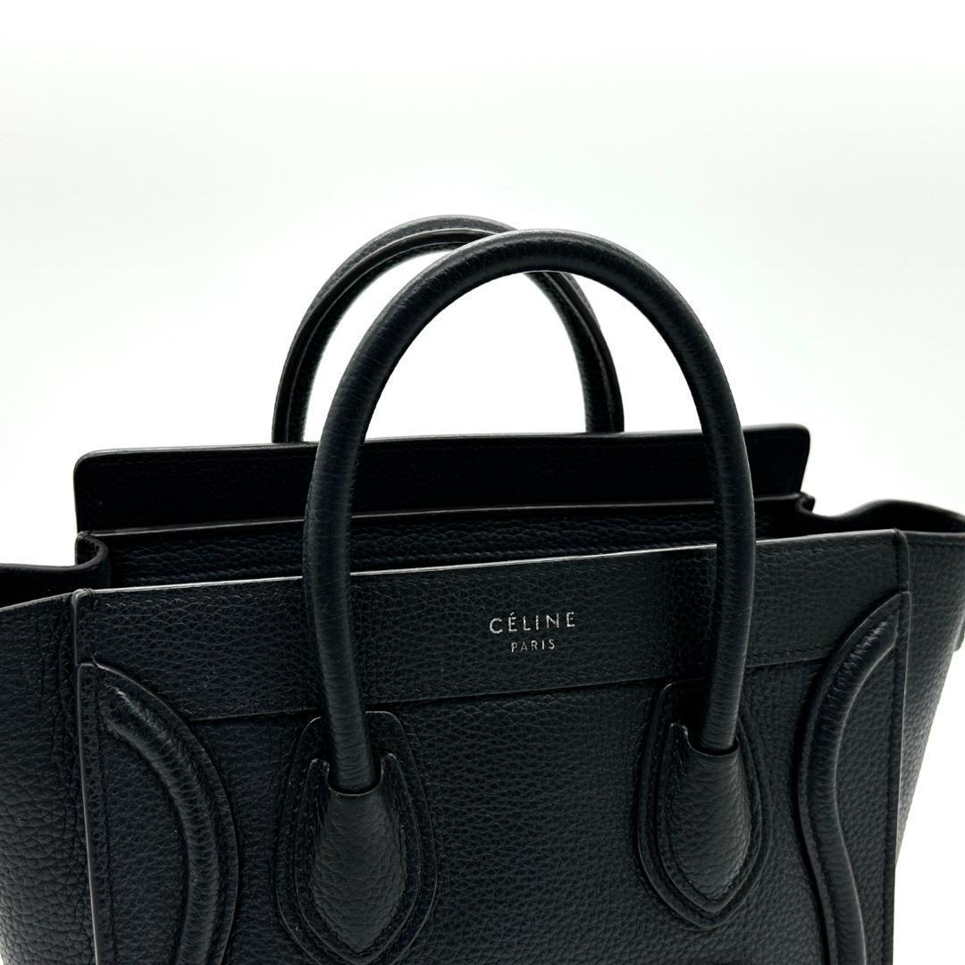 【極美品】セリーヌ　ラゲージ　ナノショッパー　黒　ストラップ付き